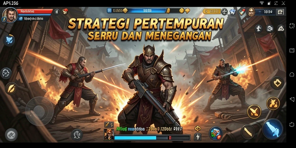 Screenshot utama API36 menampilkan aksi pertempuran seru.