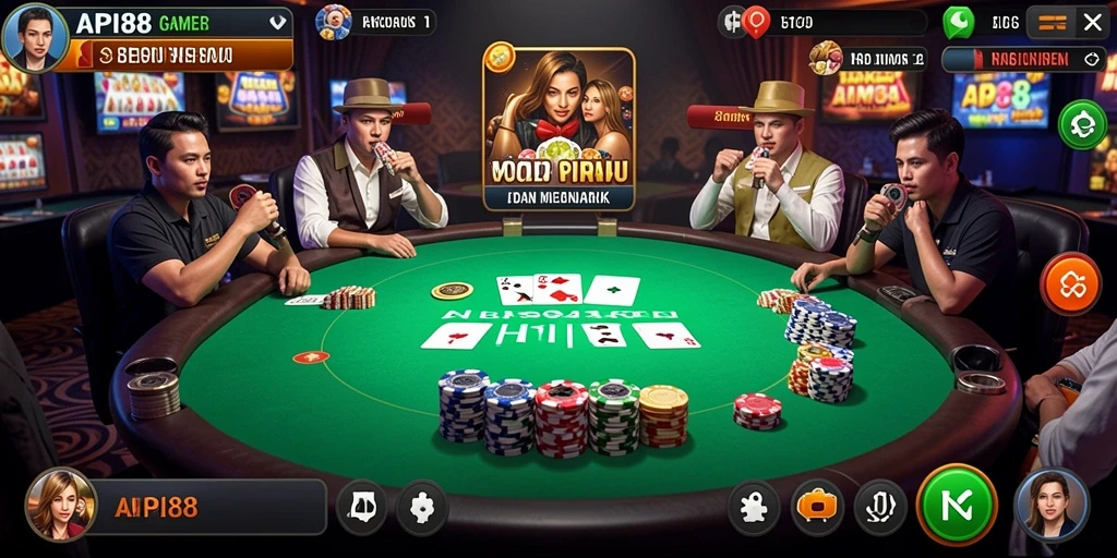 Screenshot utama API88 menampilkan gameplay Poker yang seru.