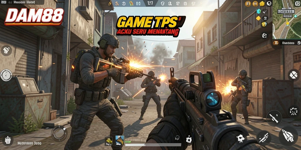 Tampilan gameplay seru dalam DAM88 dengan aksi tembak-menembak yang intens.