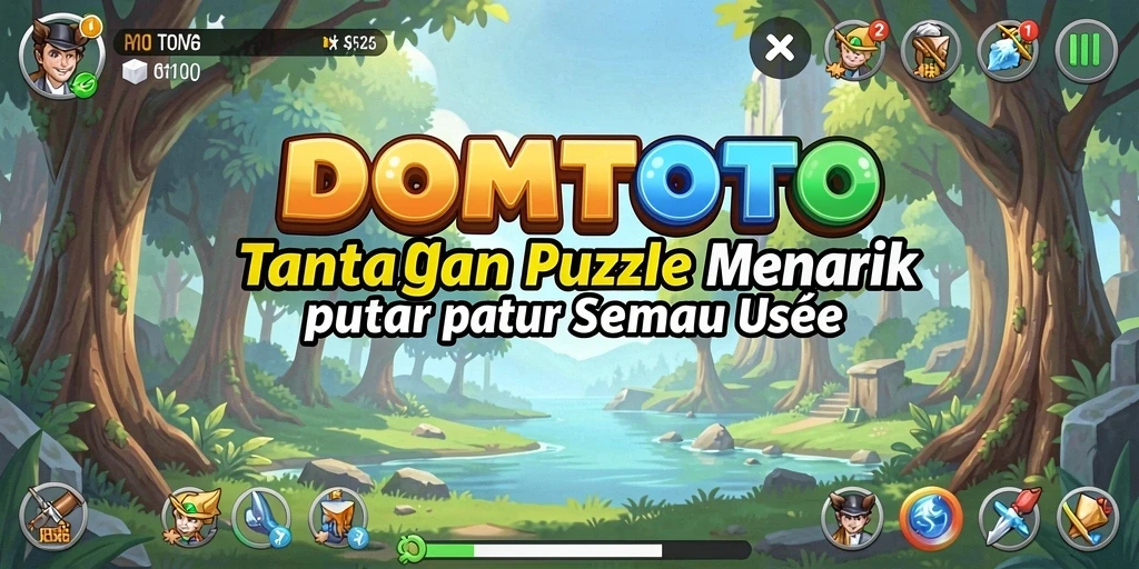 Tampilan permainan DOMTOTO dengan puzzle yang menantang.