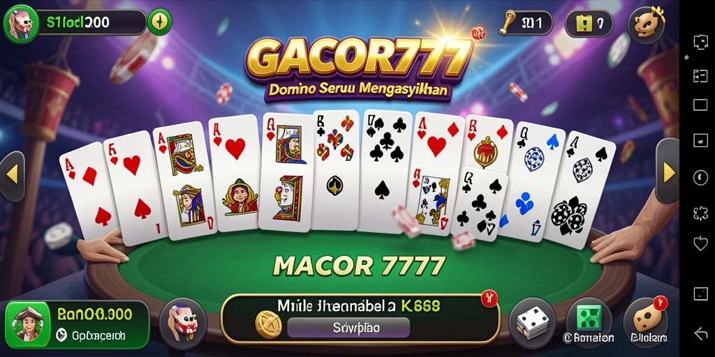 Tampilan gameplay seru dalam GACOR777 saat bermain Domino.