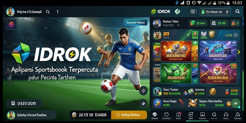 Screenshot IDROK menampilkan interface sportsbook yang menarik dan informatif.