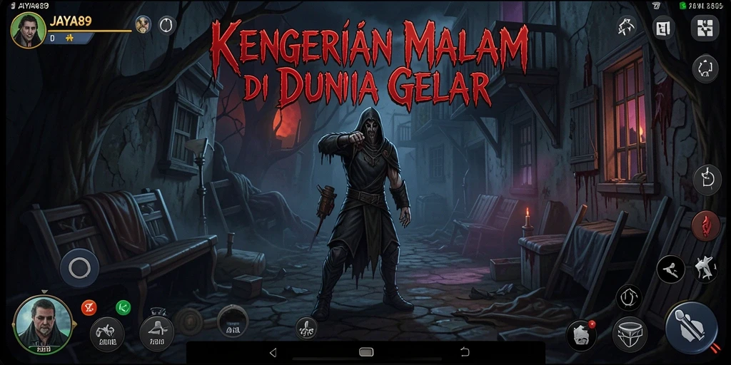 Screenshot gameplay JAYA89 dengan suasana horor yang mencekam.