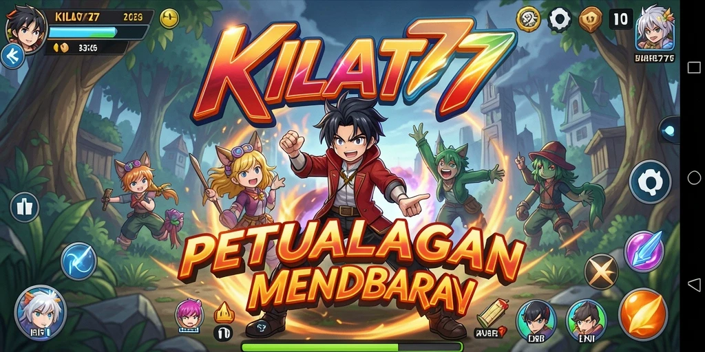 Tangkapan layar KILAT77 menampilkan pertarungan seru dengan karakter anime.