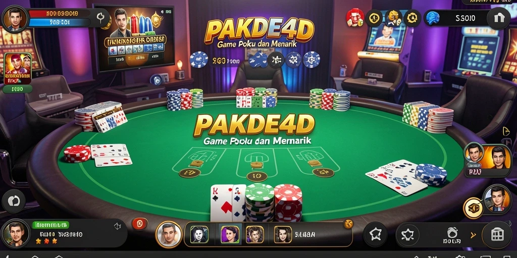 Screenshot PAKDE4D menampilkan gameplay poker yang menarik dan seru.