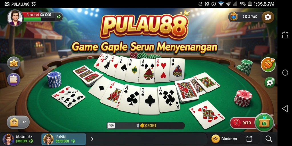 Screenshot menampilkan aksi seru permainan Gaple di PULAU88.
