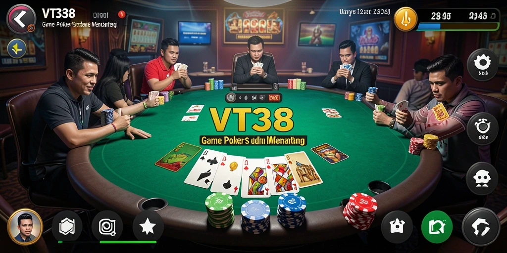 Screenshot utama VT38 menampilkan gameplay Poker yang seru dan menarik.